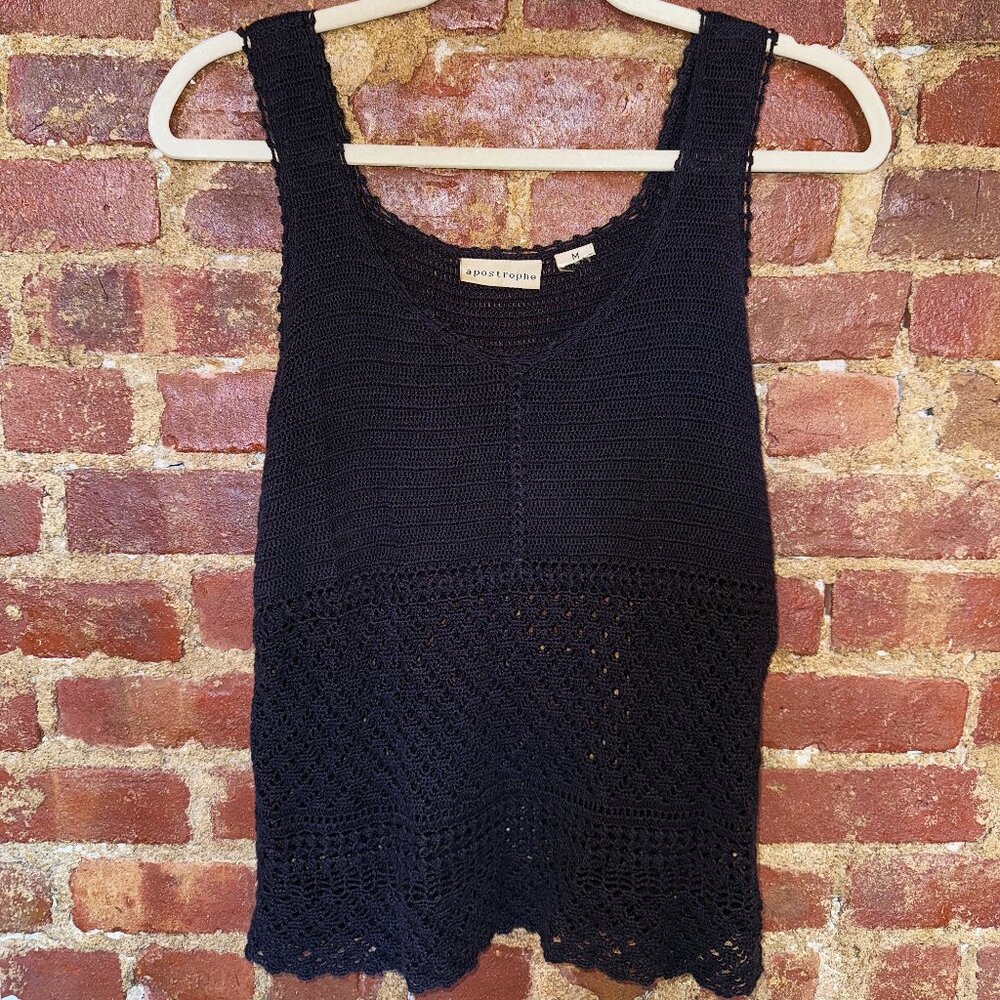 Black Crochet Tank Top